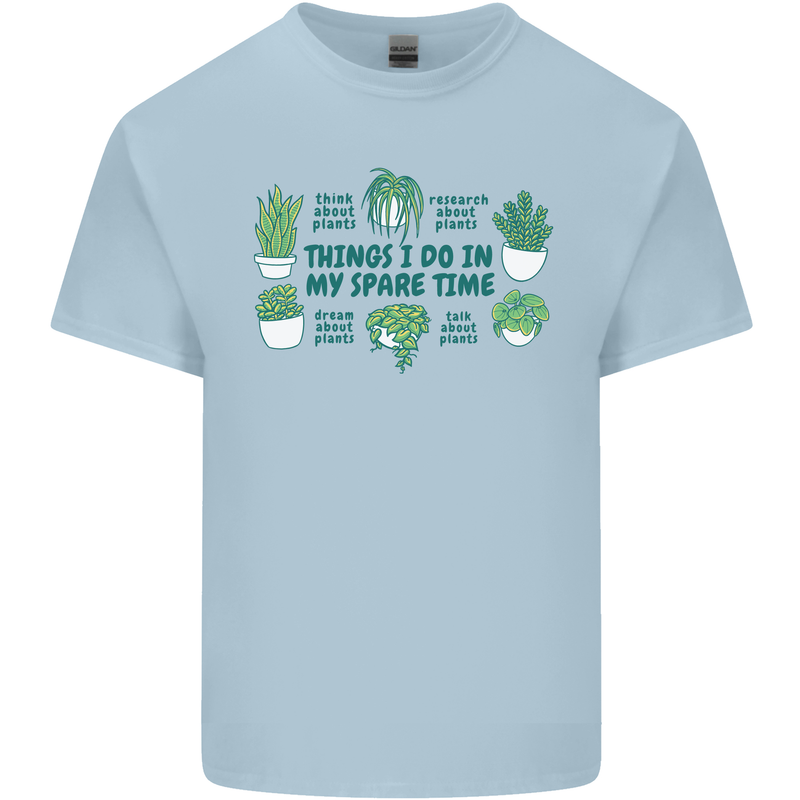 Plants Things I Do in My Spare Time Mens Cotton T-Shirt Tee Top Light Blue