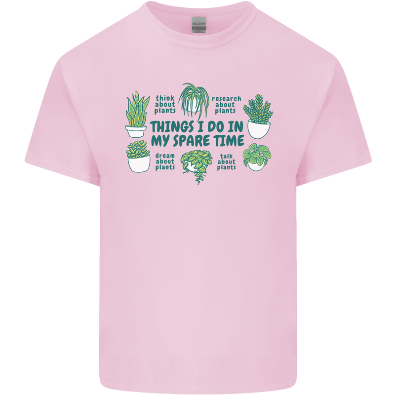Plants Things I Do in My Spare Time Mens Cotton T-Shirt Tee Top Light Pink