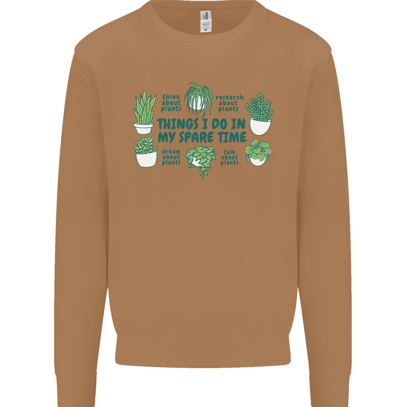 Plants Things I Do in My Spare Time Mens Sweatshirt Jumper Caramel Latte