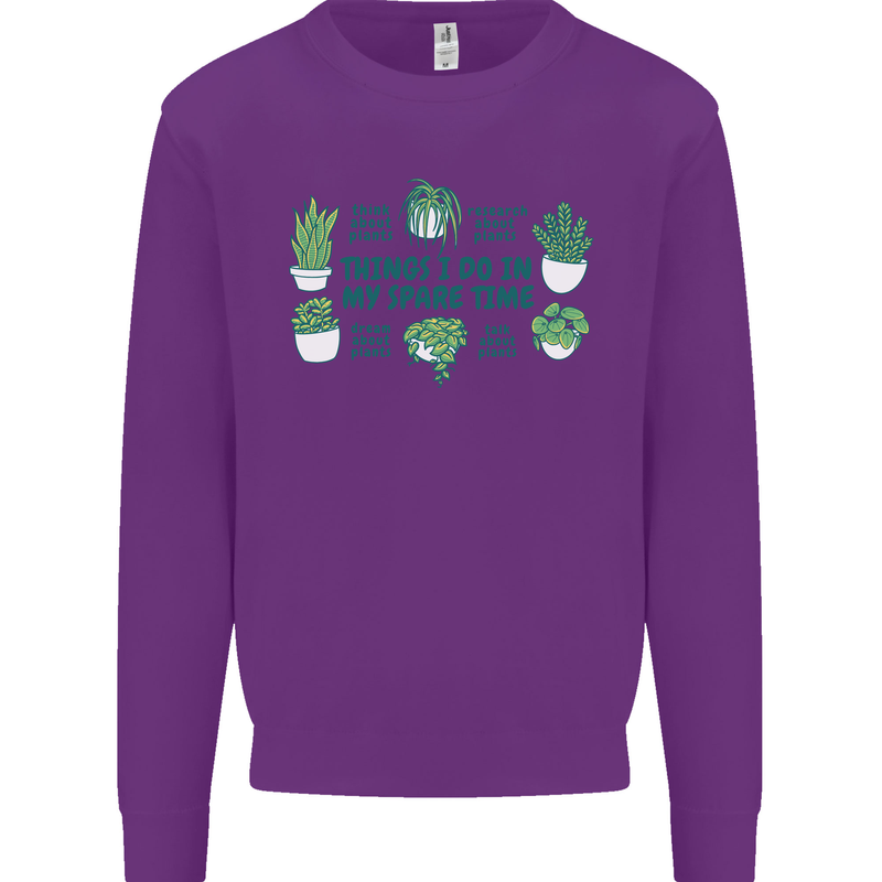 Plants Things I Do in My Spare Time Mens Sweatshirt Jumper Purple