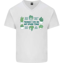 Plants Things I Do in My Spare Time Mens V-Neck Cotton T-Shirt White