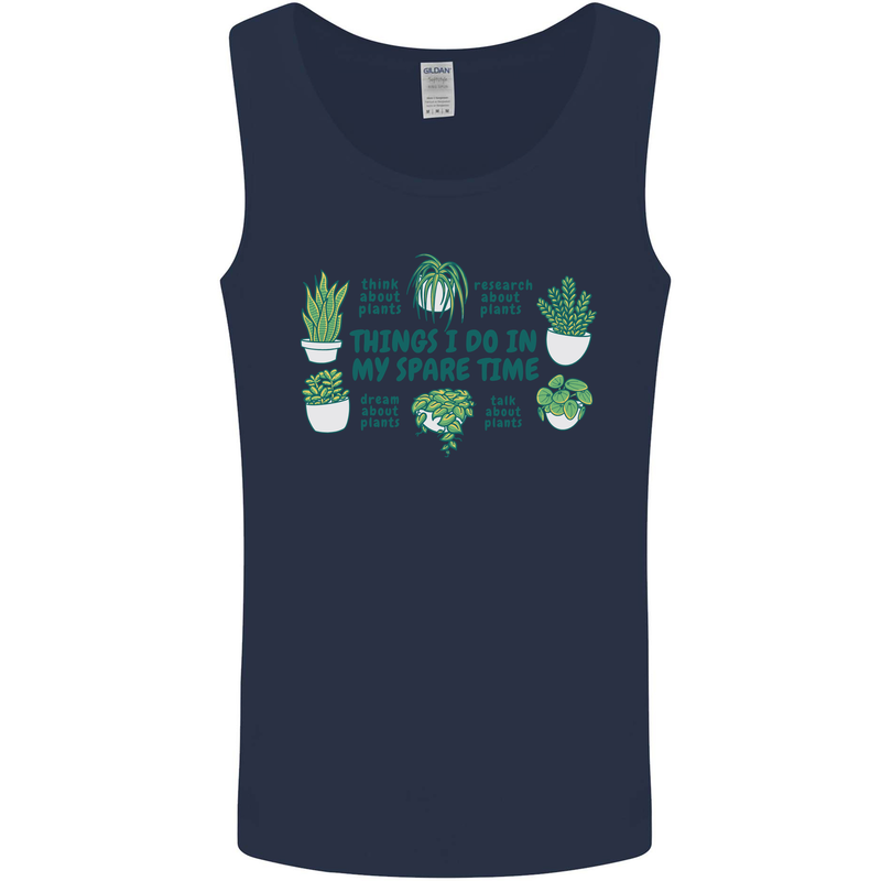 Plants Things I Do in My Spare Time Mens Vest Tank Top Navy Blue