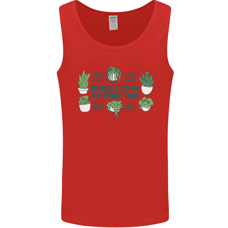 Plants Things I Do in My Spare Time Mens Vest Tank Top Red