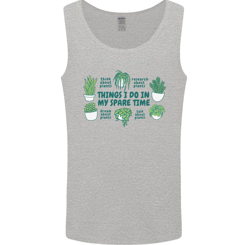 Plants Things I Do in My Spare Time Mens Vest Tank Top Sports Grey