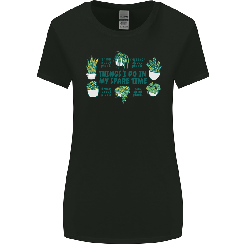 Plants Things I Do in My Spare Time Womens Wider Cut T-Shirt Black