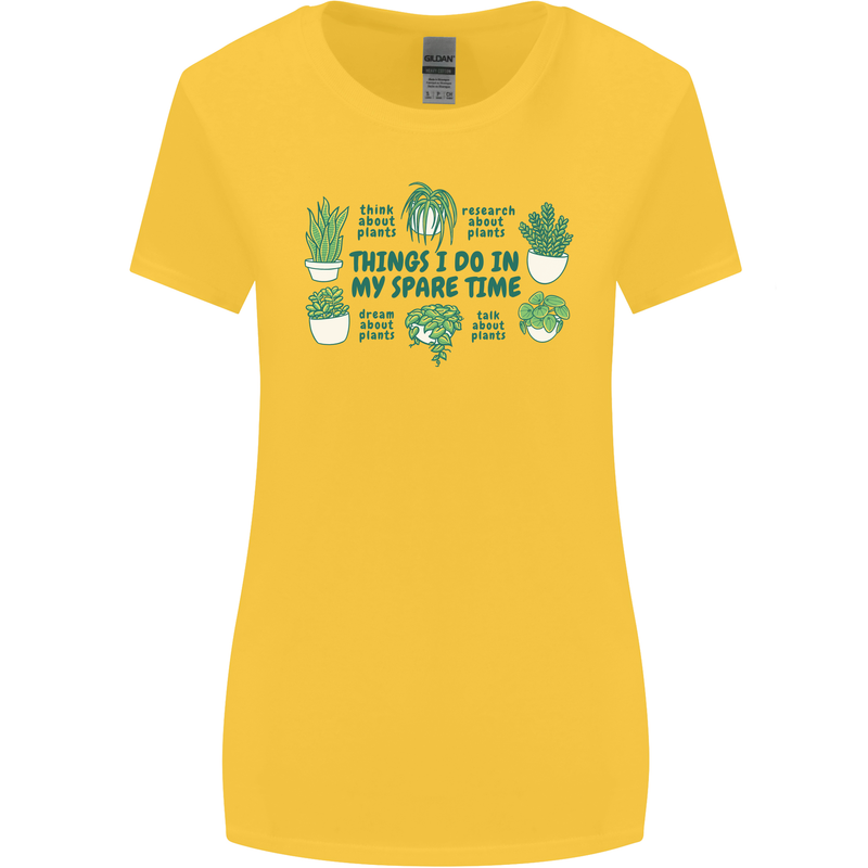 Plants Things I Do in My Spare Time Womens Wider Cut T-Shirt Yellow