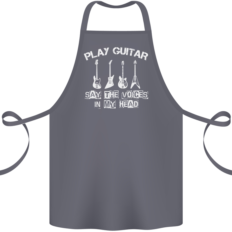 Play Guitar Say Voices in My Head Guitarist Cotton Apron 100% Organic Steel