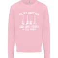 Play Guitar Say Voices in My Head Guitarist Kids Sweatshirt Jumper Light Pink
