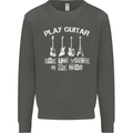 Play Guitar Say Voices in My Head Guitarist Kids Sweatshirt Jumper Storm Grey