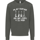 Play Guitar Say Voices in My Head Guitarist Kids Sweatshirt Jumper Storm Grey