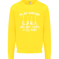Play Guitar Say Voices in My Head Guitarist Kids Sweatshirt Jumper Yellow