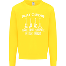 Play Guitar Say Voices in My Head Guitarist Kids Sweatshirt Jumper Yellow