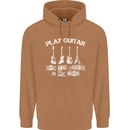 Play Guitar Say Voices in My Head Guitarist Mens 80% Cotton Hoodie Caramel Latte
