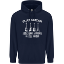 Play Guitar Say Voices in My Head Guitarist Mens 80% Cotton Hoodie Navy Blue