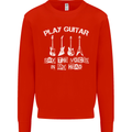 Play Guitar Say Voices in My Head Guitarist Mens Sweatshirt Jumper Bright Red