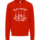 Play Guitar Say Voices in My Head Guitarist Mens Sweatshirt Jumper Bright Red