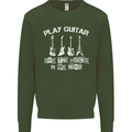 Play Guitar Say Voices in My Head Guitarist Mens Sweatshirt Jumper Forest Green