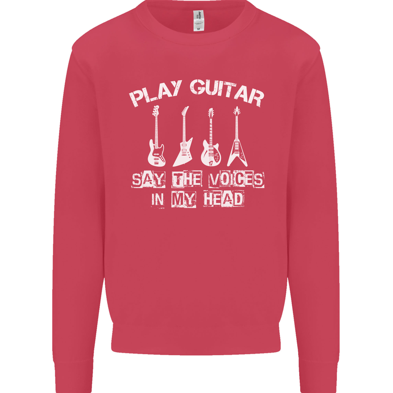 Play Guitar Say Voices in My Head Guitarist Mens Sweatshirt Jumper Heliconia