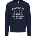 Play Guitar Say Voices in My Head Guitarist Mens Sweatshirt Jumper Navy Blue