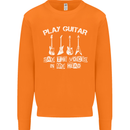 Play Guitar Say Voices in My Head Guitarist Mens Sweatshirt Jumper Orange
