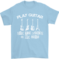 Play Guitar Say Voices in My Head Guitarist Mens T-Shirt Cotton Gildan Light Blue
