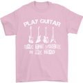 Play Guitar Say Voices in My Head Guitarist Mens T-Shirt Cotton Gildan Light Pink