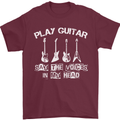 Play Guitar Say Voices in My Head Guitarist Mens T-Shirt Cotton Gildan Maroon