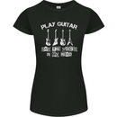 Play Guitar Say Voices in My Head Guitarist Womens Petite Cut T-Shirt Black