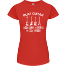 Play Guitar Say Voices in My Head Guitarist Womens Petite Cut T-Shirt Red