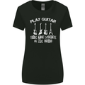 Play Guitar Say Voices in My Head Guitarist Womens Wider Cut T-Shirt Black