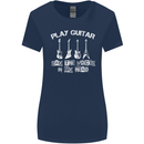 Play Guitar Say Voices in My Head Guitarist Womens Wider Cut T-Shirt Navy Blue