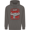 Play Hard or Go Home Gym Training Top Mens 80% Cotton Hoodie Charcoal