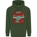 Play Hard or Go Home Gym Training Top Mens 80% Cotton Hoodie Forest Green