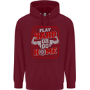 Play Hard or Go Home Gym Training Top Mens 80% Cotton Hoodie Maroon