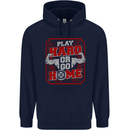 Play Hard or Go Home Gym Training Top Mens 80% Cotton Hoodie Navy Blue