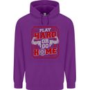Play Hard or Go Home Gym Training Top Mens 80% Cotton Hoodie Purple