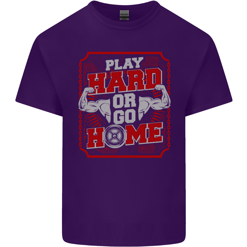 Play Hard or Go Home Gym Training Top Mens Cotton T-Shirt Tee Top Purple