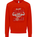 Play Hard or Go Home Gym Training Top Mens Sweatshirt Jumper Bright Red