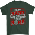 Play Hard or Go Home Gym Training Top Mens T-Shirt Cotton Gildan Forest Green