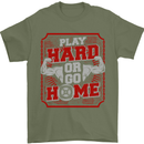 Play Hard or Go Home Gym Training Top Mens T-Shirt Cotton Gildan Military Green