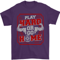 Play Hard or Go Home Gym Training Top Mens T-Shirt Cotton Gildan Purple