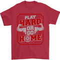 Play Hard or Go Home Gym Training Top Mens T-Shirt Cotton Gildan Red