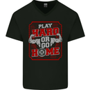 Play Hard or Go Home Gym Training Top Mens V-Neck Cotton T-Shirt Black