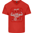 Play Hard or Go Home Gym Training Top Mens V-Neck Cotton T-Shirt Red