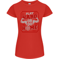 Play Hard or Go Home Gym Training Top Womens Petite Cut T-Shirt Red