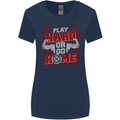 Play Hard or Go Home Gym Training Top Womens Wider Cut T-Shirt Navy Blue
