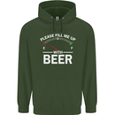 Please Fill Me Up With Beer Funny Alcohol Mens 80% Cotton Hoodie Forest Green