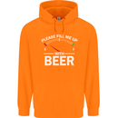 Please Fill Me Up With Beer Funny Alcohol Mens 80% Cotton Hoodie Orange
