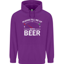 Please Fill Me Up With Beer Funny Alcohol Mens 80% Cotton Hoodie Purple