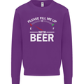 Please Fill Me Up With Beer Funny Alcohol Mens Sweatshirt Jumper Purple